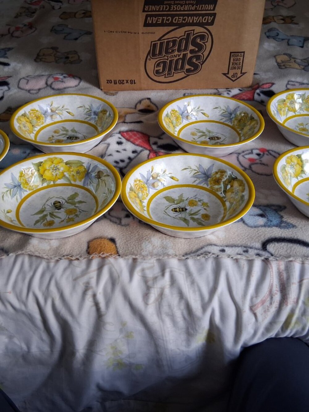 SET OF SIX Certified International Bee Sweet Melamine All Purpose Bowl, 7.50-inc